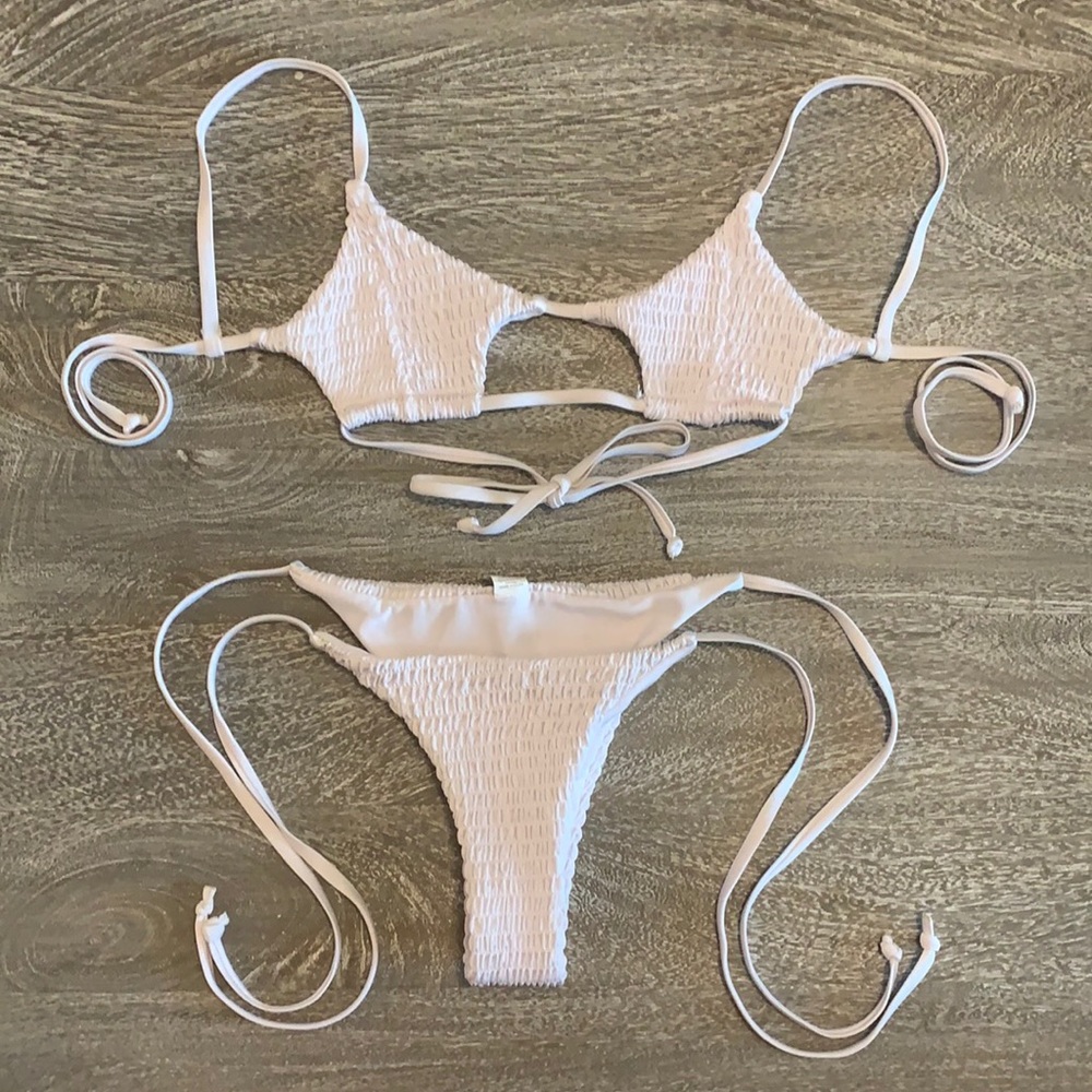 Elastic Scrunched Bathing Suit.